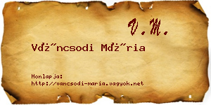 Váncsodi Mária névjegykártya