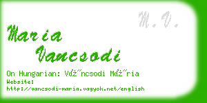 maria vancsodi business card